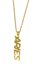 Load image into Gallery viewer, Aries Zodiac Sign Nameplate Necklace Grande Dame