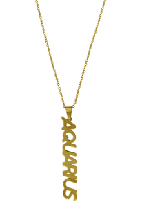 Zodiac Sign Nameplate Necklace Grande Dame