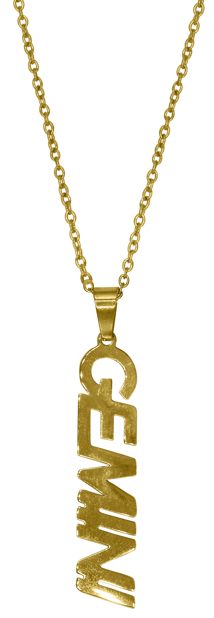 Gemini Sign Zodiac Nameplate Necklace – Grande Dame Fashion
