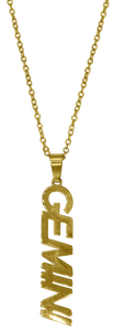 Gemini Zodiac Nameplate Necklace