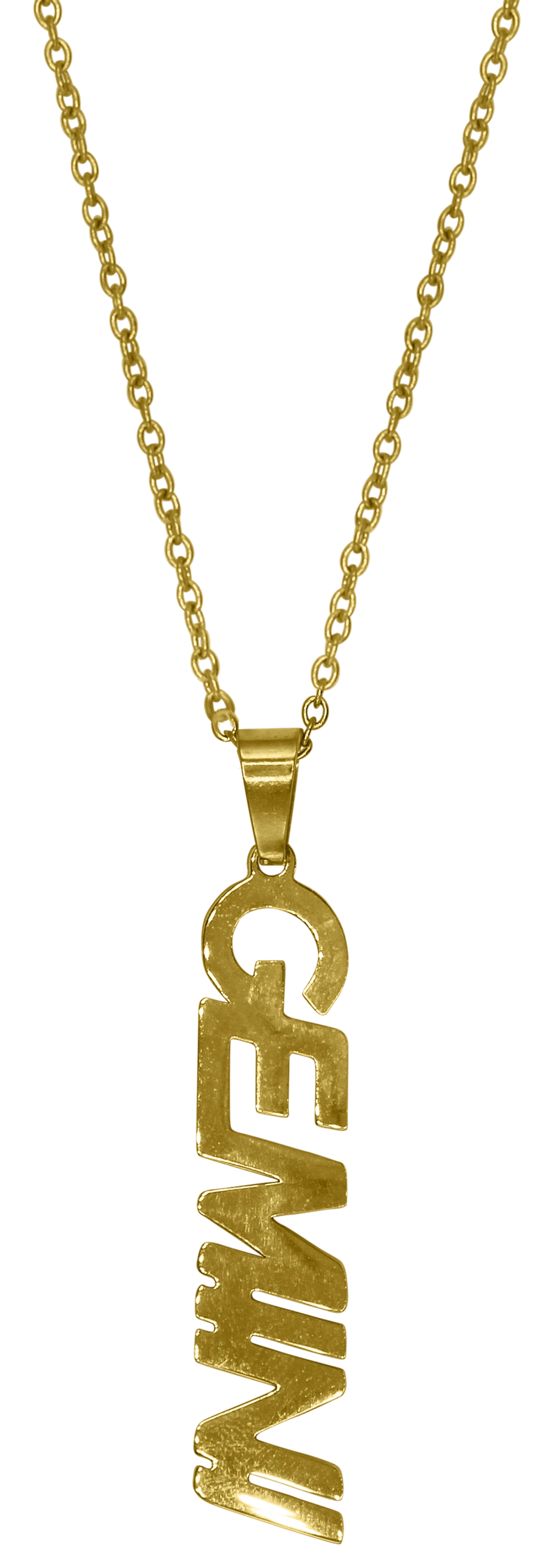 Gemini Zodiac Nameplate Necklace