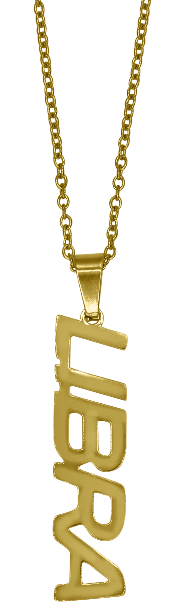 Libra Zodiac Nameplate Necklace