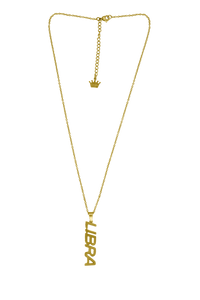 Libra Zodiac Nameplate Necklace