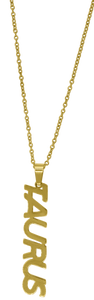 Taurus Zodiac Nameplate Necklace