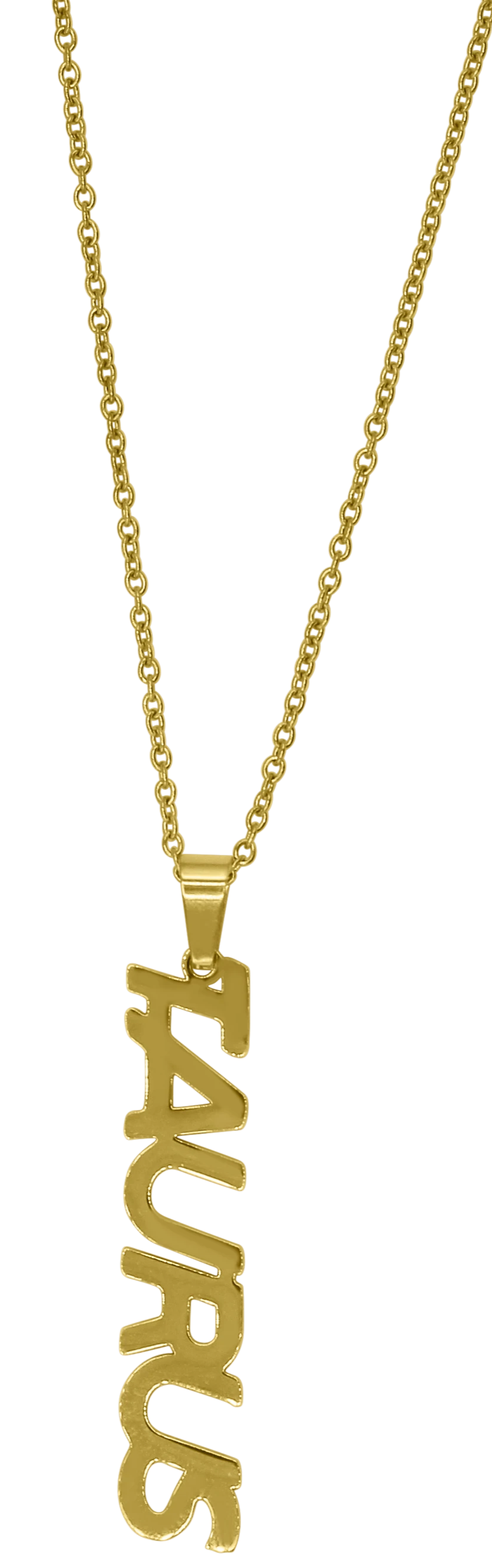 Taurus Zodiac Nameplate Necklace